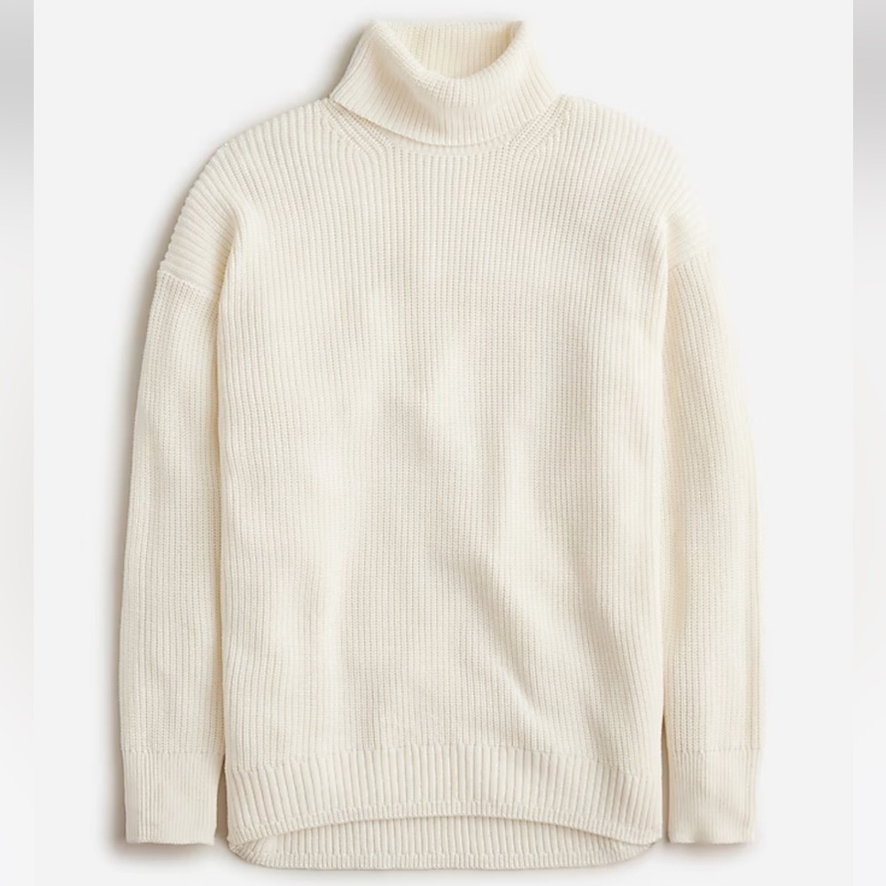 J.Crew Cotton/Cashmere Blend Ribbed Turtleneck Sweater